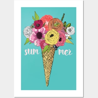 Ice Cream Floral Posters and Art